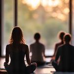 Groupes de personnes en méditation lors d'un atelier de pleine conscience